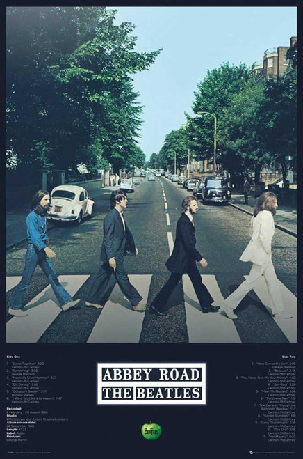 The Beatles - Abbey Road Tracks Music Poster - 24" x 36"
