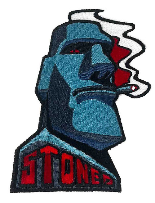 Stoned Moai - Embroidered Patch - 3" x 4"