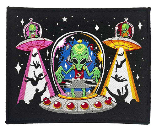 Alien Abduction Rave - Woven Patch - 5" x 4"