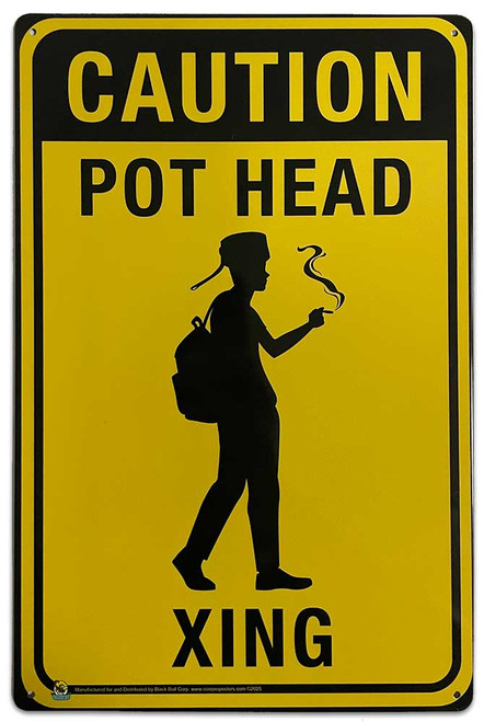 Pothead Crossing Tin Sign - 20x30cm - 7.87" x 11.81" Pothead Crossing Tin Sign - 20x30cm - 7.87" x 11.81"