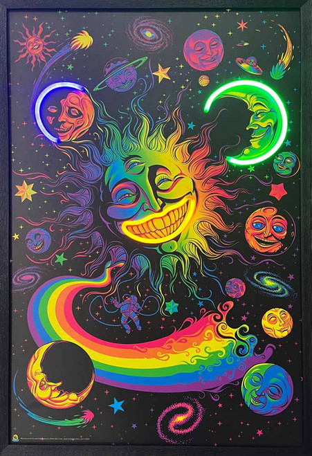 Celestial Sun Moon and Stars Framed LED Neon Light Canvas Print - 24" x 36" Celestial Sun Moon and Stars Framed LED Neon Light Canvas Print - 24" x 36"