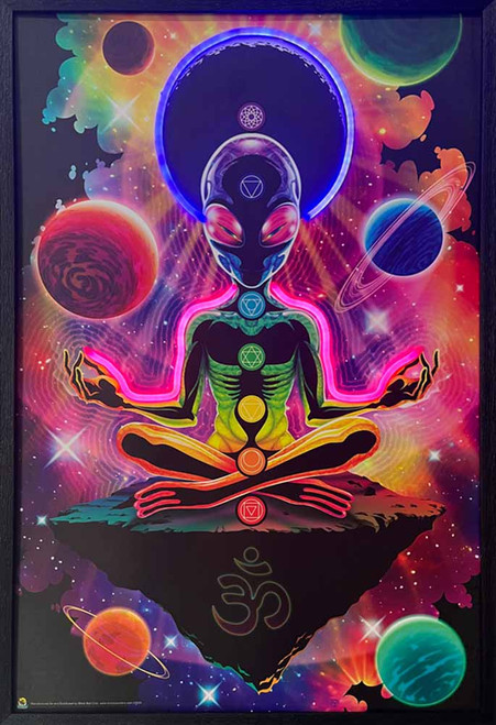 Alien Orbs Meditation Framed LED Neon Light Canvas Print - 24" x 36" Alien Orbs Meditation Framed LED Neon Light Canvas Print - 24" x 36"