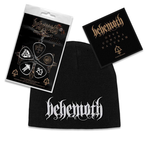 Behemoth Officially Licensed Gift Set - 1 Embroidered Beanie, 1 Standard Woven Patch, 1 Set of Five Guitar Picks