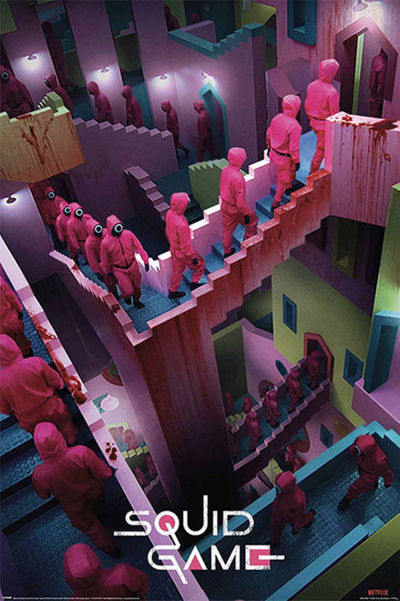 Squid Games Crazy Stairs Poster - 24" x 36"