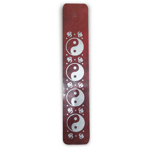 Yin Yang Brown Soapstone Incense Burner - 10"