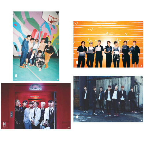 BTS - Four Poster Bundle Pack  - Skool Luv Affair - 36" x 24",  The Most Beautiful Moment In Life - 36” x 24”, Dynamite Court - 24" x 36", & Lineup 24" x 36"