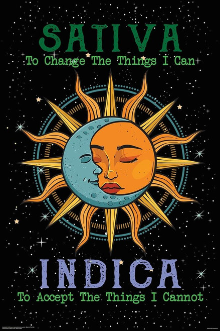 Sativa Indica Sun & Moon Poster - 24" x 36"
