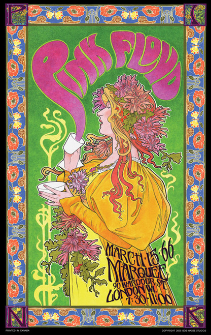 Pink Floyd Marquee '66 Poster by: Bob Masse 24-by-36 Inches