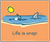 Life Is Crap - Swimming - Sticker - 4" x 3 3/8"
