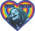 Janis Joplin Heart - Iron On Embroidered Patch 4" x 3.5" Image