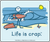Life Is Crap - Surfing - Sticker - 3 3/8" Round