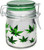 Airtight Glass Stash Jar 5 Oz - Green Leaves Design