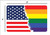 Half Pride Half American Flag - Postcard Sized Vinyl Sticker 6" x 4"