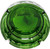 Metallic Silver With Green Marijuana Leaves Novelty Glass Ashtray - 4.25" Diameter