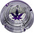 Purple Matte Finish - Marijuana Leaf Galaxy Novelty Glass Ashtray - 4.25" Diameter