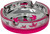 Pink & Silver Metallic Finish with Marijuana Leaves Novelty Glass Ashtray - 4.25" Diameter