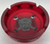 Frosted Red Glass Novelty Ashtray with Black Skull & Crossbones Design - 4.25" Diameter