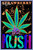 Image under blacklight of Strawberry Kush Black Light Poster