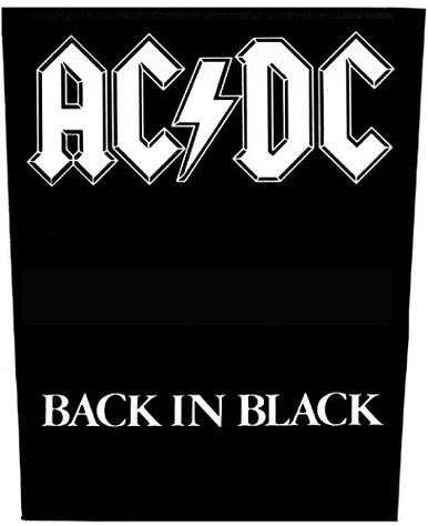 AC/DC Back In Black Back - Woven Back Patch 11.25