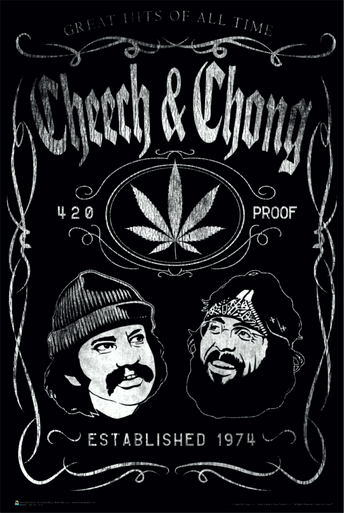 Cheech and Chong EST 1974 Poster 24 x 36 inches - The Blacklight Zone