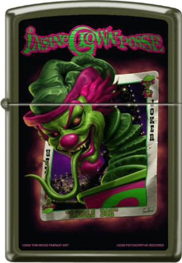 ICP Riddle Box - Green Matte Zippo Lighter - The Blacklight Zone