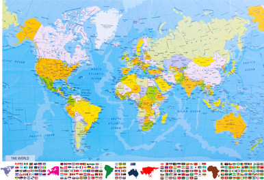 World Map Poster 36in x 24in - The Blacklight Zone