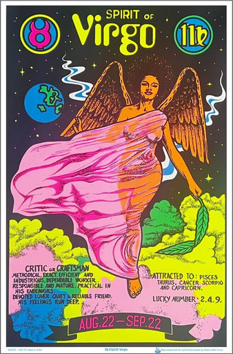 Virgo Zodiac Sign Blacklight Poster 23