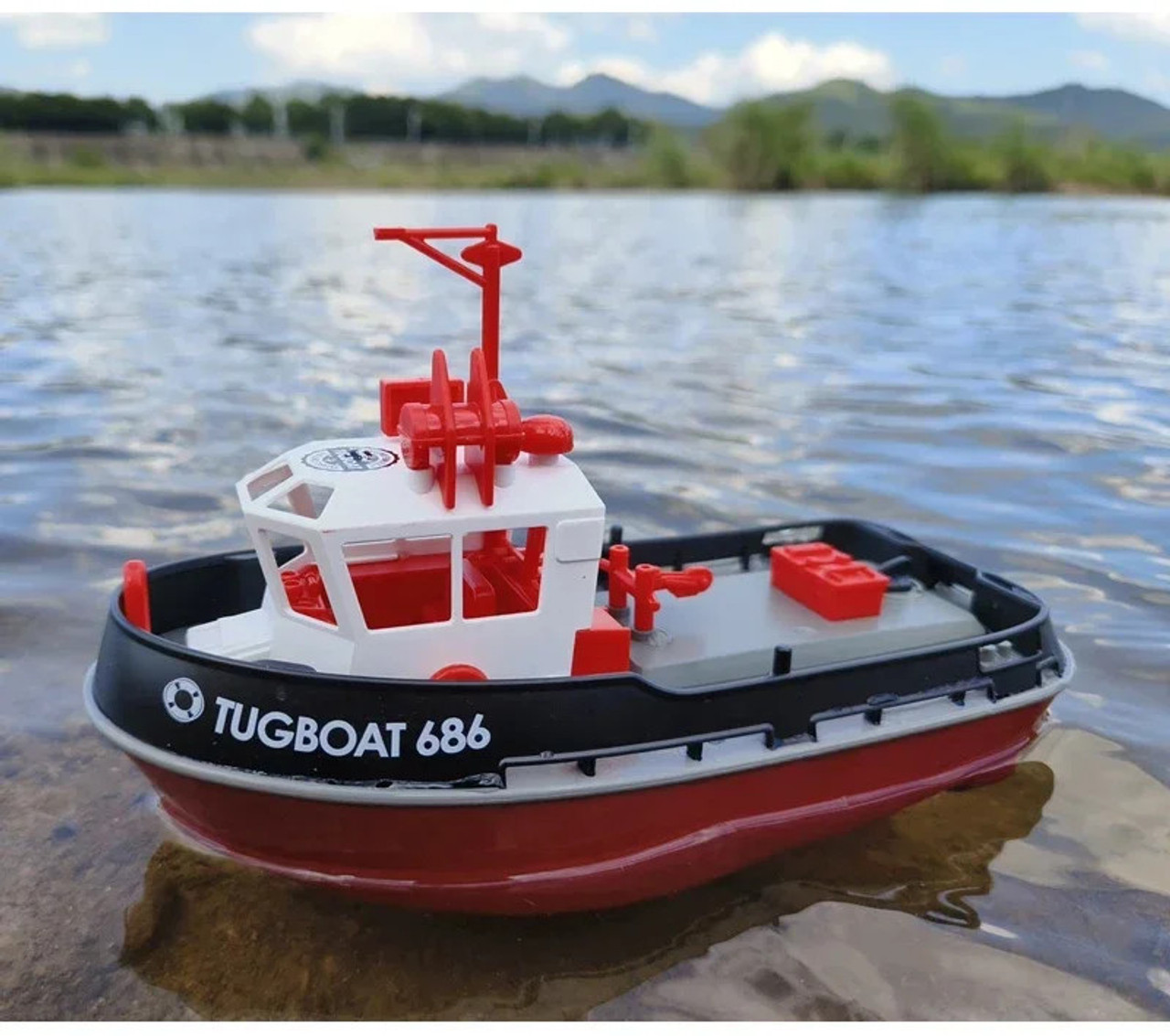 Micro Rc Tug Boat 1/72 scale - Black