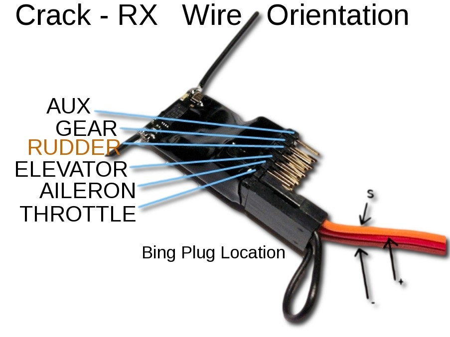 Receiver Micro 6Ch DSMX/DSM2 CRACK PRO 2.4Ghz Spectrum w/ Diversity Antenna