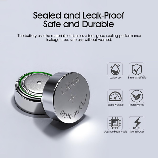 LR44 1.5V Alkaline Button Cell Batteries – 2 Pack (AG13, A76, 357 Compatible)