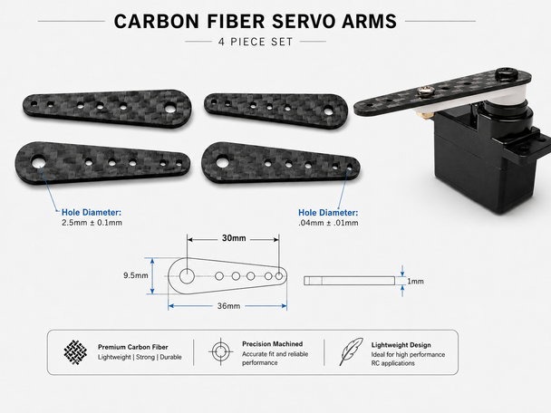 Carbon Fiber Servo Extensions Arm Kit