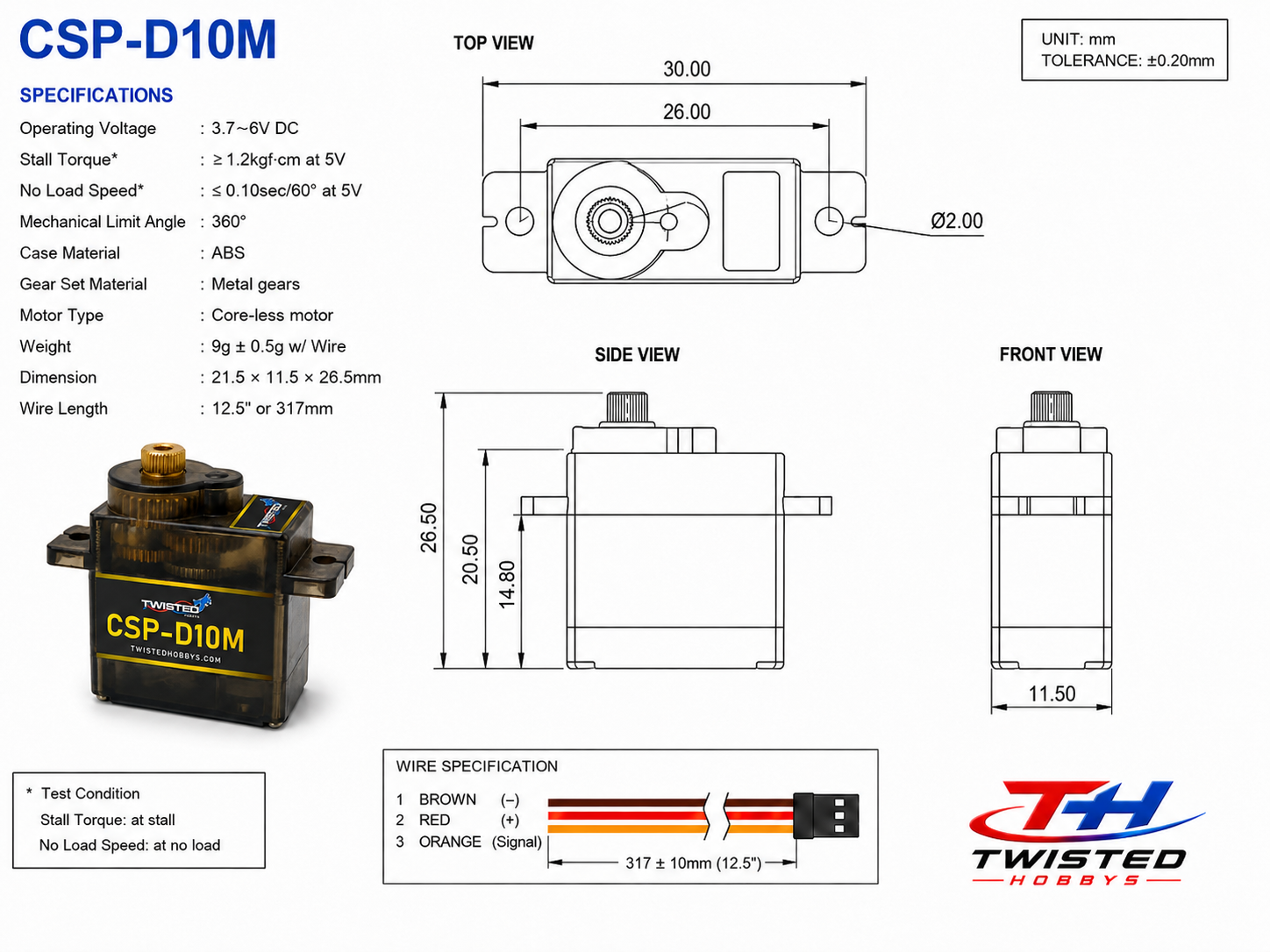 CSP-D10M Crack Series Pro Servo Specifications