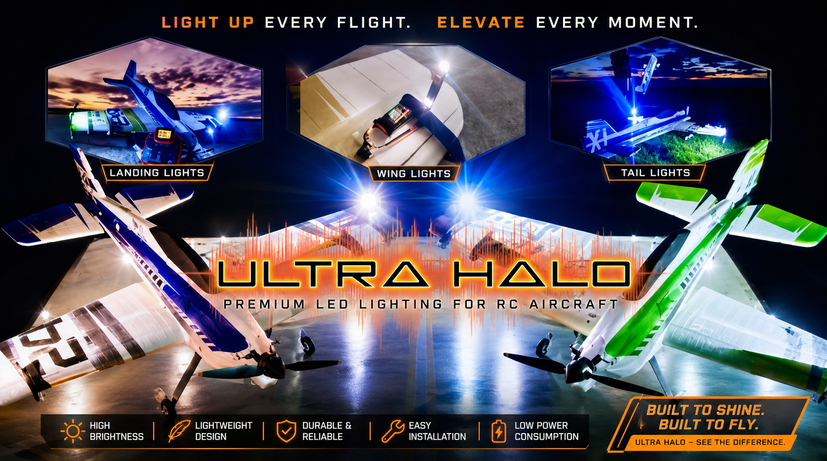 Ultra Halo premium LED lighting for RC aircraft