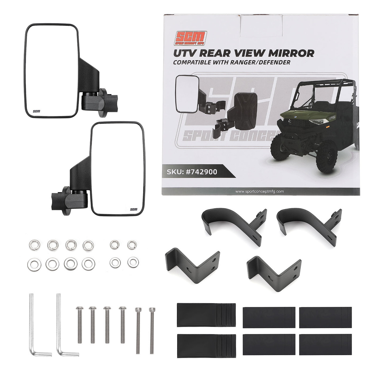 Hemp Pickers ミラー SCM Side View Mirrors for Pro-Fit Roll Cages (1 pair)