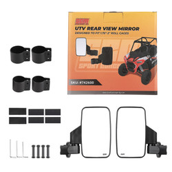 Side View Mirrors 1.75"-2.00" Round Roll Cages (1 pair) Side View Mirrors 1.75"-2.00" Round Roll Cages (1 pair)