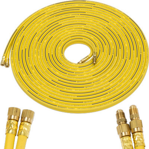 HOSE, TWINLINE CONTROL, ASSEMBLY, YEL/YEL W/BLACK STRIPE, NOMINAL 3/16" ID x 100', W/UNIONS