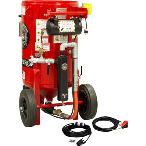 BLAST POT, PORTABLE, K-SERIES, 6.5 CU FT, ELECTRIC 12VDC, #100 METERING VALVE/#400 PINCH VALVE, 1-1/4" PIPING W/MOISTURE SEPARATOR