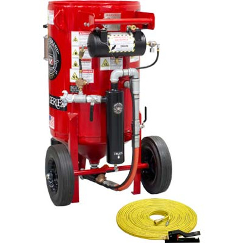 BLAST POT, PORTABLE, K-SERIES, 3.5 CU FT, PRESSURE HOLD SYSTEM, PNEUMATIC: INCL: MPV METERING VALVE/#400 PINCH VALVE, 1-1/4" PIPING W/MOISTURE SEPARATOR