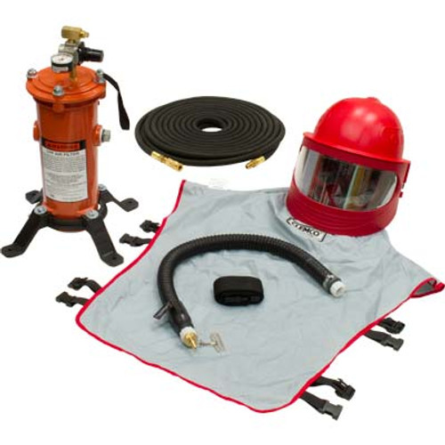 RESPIRATOR PACKAGE, CLEMCO® APOLLO 600, W/ CONSTANT FLOW CONNECTOR, SINGLE OUTLET CPF-20 AIRLINE FILTER