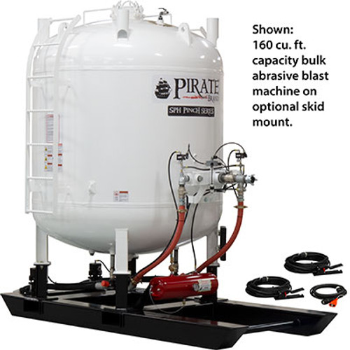 SPH PINCH, BULK BLAST POT, 160 CU FT, 12 VDC ELECTRIC CONTROLS, (2) OUTLETS, MPV METERING VALVES / #400 PINCH VALVES, EMERGENCY SUPPLY AIR TANK, 1-1/2" PIPING