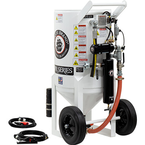 BLAST POT, PORTABLE, 6.5 CU FT, PRESSURE RELEASE, ELECTRIC 12VDC, MPV/COMBINATION VALVES, 1-1/4" PIPING W/MOISTURE SEPARATOR