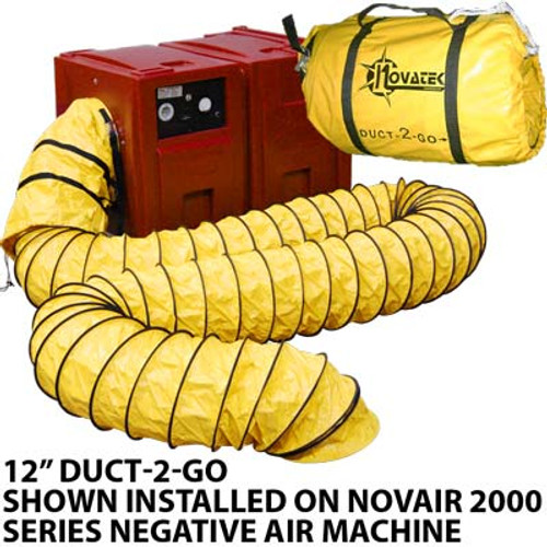 VENTILATION FAN DUCTING, 10" DIA x 50' LENGTH,"DUCT-2-GO", YELLOW HEAVY DUTY PVC, 50' SECTION