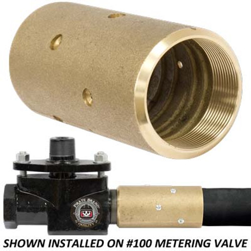 BLAST HOSE COUPLING, #100 METERING, 2" NPS, BRASS, 175 PSI MAX, FITS 1-1/2" BLAST HOSE WITH 2-3/8" OD