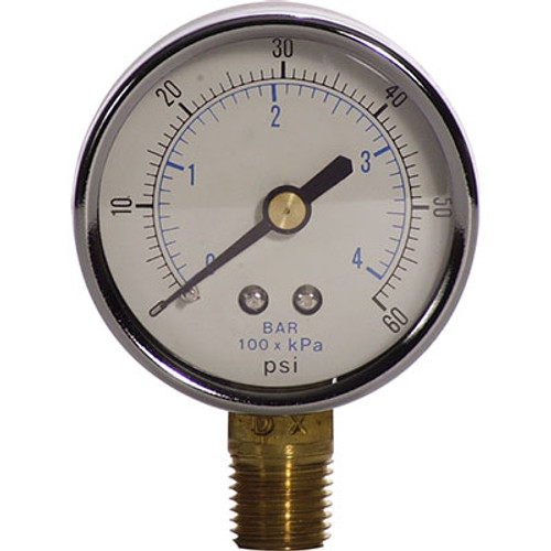 BULLARD EDP30/EDP50, FREE AIR PUMP MANIFOLD PRESSURE GAUGE, 0-60 PSI