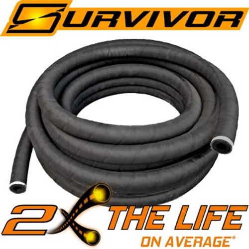 SURVIVOR® HOSE, BLAST, BLACK, NOMINAL 1/2"ID x 1-1/16" OD, 2 PLY, WP 150 PSI, 50' SECTION