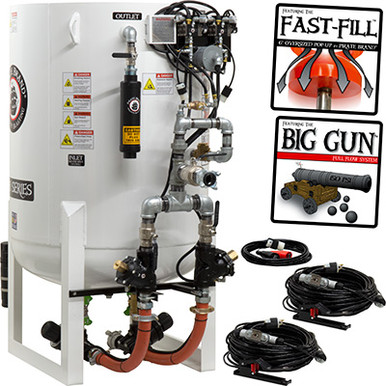 BLAST POT, STATIONARY, 20.0 CU FT, 2 OUTLET, ELECTRIC, BIG GUN