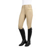 Perfectly tailored competition breeches that are technically produced from a durable, lightweight and stretchy fabric for ultimate style, performance, and comfort. These meticulously designed, high-waisted, sculpting breeches with a traditional waistband with covered zip fastening feature a full silicone seat for extra security in the saddle, belt loops, and lower leg cuffs made from a Lycra-mix stretch fabric that reduces bulk under boots and socks for optimum comfort. The quick-dry and easy-care fabric is machine washable at 30 degrees. Beautifully finished with signature gold Supreme Products hardware and detailing.