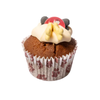 A single Vanilla Iced Carob cake doggy cupcake treat. Something really pawsome. made to share or for the larger of our furry friends... Our light sponge, topped with a tail-swishing swirl of famous yoghurt frosting and decorated with crunchy bone and edible disc in a paw print muffin wrapper.  Packaged in a super clean, food grade pod that is 100% recyclable and made with 80% minimum recycled plastic.