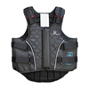 The Pro-Tec body protectors are tested to the latest BETA STANDARD EN13158-2018 LEVEL 3 ( blue label)
Providing body and shoulder protection when riding in case of a fall or when working around Horses.
With a central zip and tidy touch tape covering panel at the front this body protector is easy to on/off .
The sides also open fully if needed and are fixed closed by two wide touch tape straps that loop through a fixed buckle and then back onthemselves giving ultimate closure. There are also red markers on the touch tape on bothe the waist and shoulders to allow the user to know that maximum closure has occurred. ie if the red tape is visible you will need to try the next size up .
These body protectors have a smart black quilted front and rear panel flanked by a light- catching fabric to the rib area.
Finished with day-glo piping along the sides front and rear for added visibility.

High Density Foam
Easy Zip Closure
Additional Touch Tape Closure
BETA LEVEL 3 EN13158-2018 BLUE LABEL