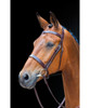 The traditionally styled Berrington cavesson bridle looks the part on the hunting field, in the show ring, or for everyday riding. The noseband head strap lays over the headpiece to relieve pressure on the poll. Features a wide noseband and browband, hook stud billets, quality fittings and rubber grip reins. Characterised by feature stitching detail, Salisbury leatherwork is synonymous with quality. Vegetable tanned leather for a more sustainable finish. Black leatherwork features stainless steel fittings, Australian Nut leatherwork has brass fittings.